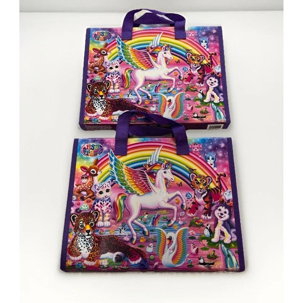 Lisa Frank Unicorn Trifold Portfolio & Coloring Sticker Activity Books Lot